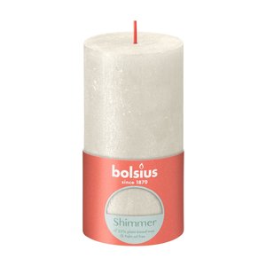 Bolsius Bolsius Stub Candle Shimmer IVORY - Ø68 mm - Hauteur 13 cm - Ivoire - 60 heures de combustion