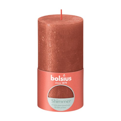 Bolsius Bolsius Stub candle Shimmer Amber - Ø68 mm - Height 13 cm - 60 burning hours