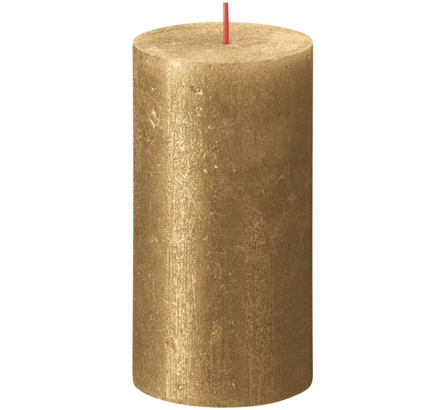 Bolsius Stompkaars Shimmer Gold - Ø68 mm - Hoogte 13 cm - Goud - 30 Branduren