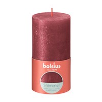 Bolsius Stompkaars Shimmer Red - Ø68 mm - Hoogte 13 cm - Rood - 60 Branduren