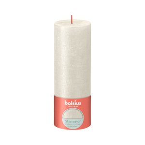 Bolsius Bolsius Stub candle Shimmer Ivory - Ø68 mm - Height 19 cm - Ivory - 85 burning hours