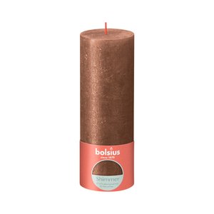 Bolsius Bolsius Stub candle Shimmer Copper - Ø68 mm - Height 19 cm - Copper - 85 burning hours