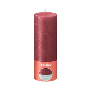 Bolsius Bolsius Stub candle Shimmer Red - Ø68 mm - Height 19 cm - Red - 85 burning hours