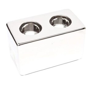 Srebrny świecznik na podgrzewacze - 15 x 8,5 x 5 cm Srebrny świecznik na podgrzewacze - 15 x 8,5 x 5 cm