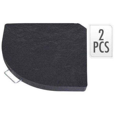 Ambiance Sonnenschirmständer - Sonnenschirmständergewicht - Sonnenschirmfliese - Polystone - 13 kg pro Fliese - Set à 2 Stück