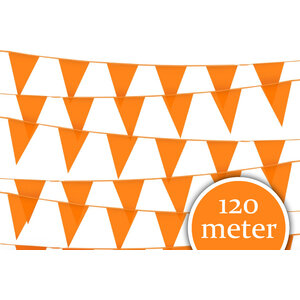 Orange decoration | Flag line 100 meters orange flags with lion