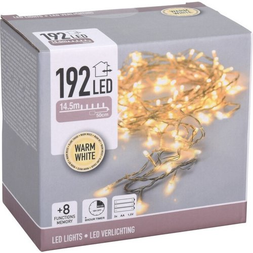 Éclairage LED 192 LED - blanc chaud - 14,5 mètres