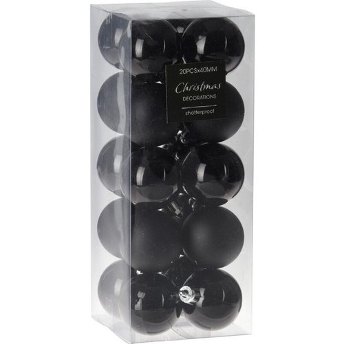 Christmas balls Black ⌀4 cm - Mat & Glimmend - 20 Christmas balls