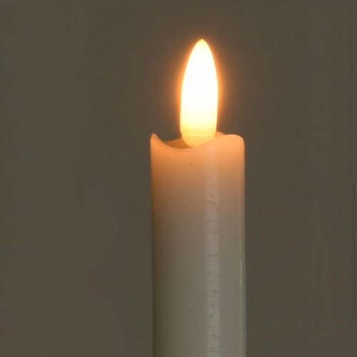 Abendessen Kerze mit LED -Elfenbein - 2,5 x 24 cm