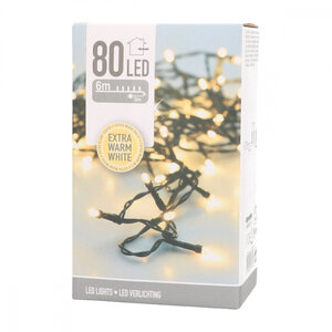Éclairage de Noël 80 LED Extra chaude blanc 6 mètres - à l'intérieur et à l'extérieur Éclairage de Noël 80 LED Extra chaude blanc 6 mètres - à l'intérieur et à l'extérieur