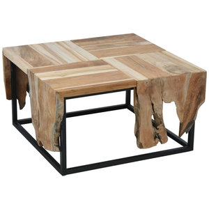 Table d'appoint d'ambiance Teak 65x65 cm - Hauteur 35 cm