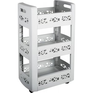 EDA Kitchen Trolly with 3 levels - Storage cart with wheels - Gray 45 x 29 x 79 cm