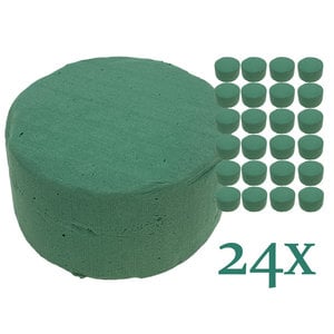 Pro Garden 24x Cilindros de espuma floral 14 x 7 cm