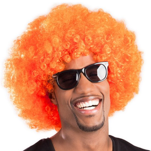 Orange Perücke "Afro" Afroperücke gelockt Einheitsgröße