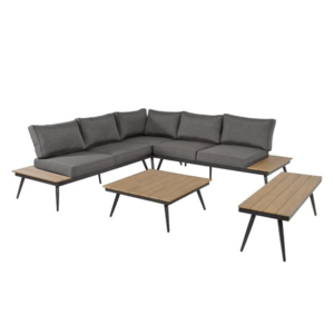 Lesliliving Conjunto de salón para exteriores Arezzo - antracita Lesliliving Conjunto de salón para exteriores Arezzo - antracita