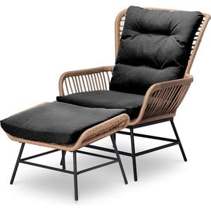 Mondial Living Fotel wypoczynkowy Dex z podnóżkiem | Bambus