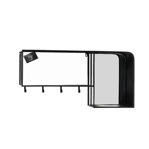 Wall rack metal with mirror | 80 x 40 x 17 cm