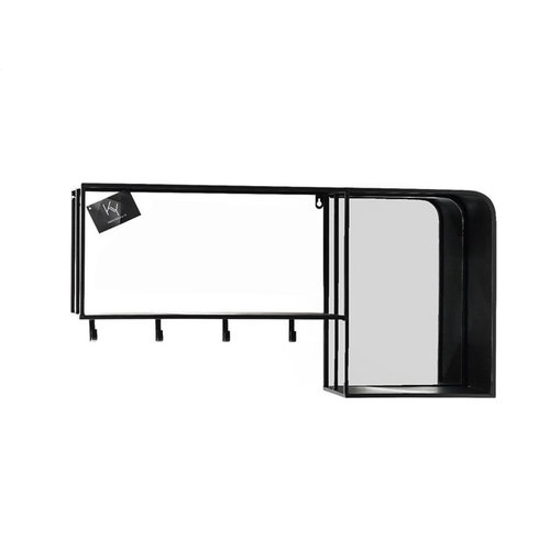 Wandregal Metall mit Spiegel | 80 x 40 x 17 cm