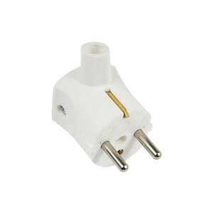 Angle plug white with grounding - self -mounting