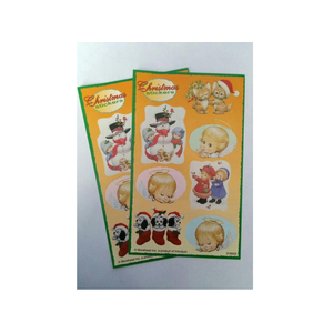 Christmas stickers dogs orange 2 sheets