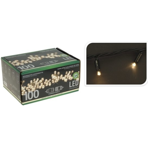 10 Meter Kerstverlichting 100 Led Lampjes - Starterset - Warm Wit