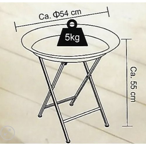 Metal side table foldable Ø54 x 55 cm