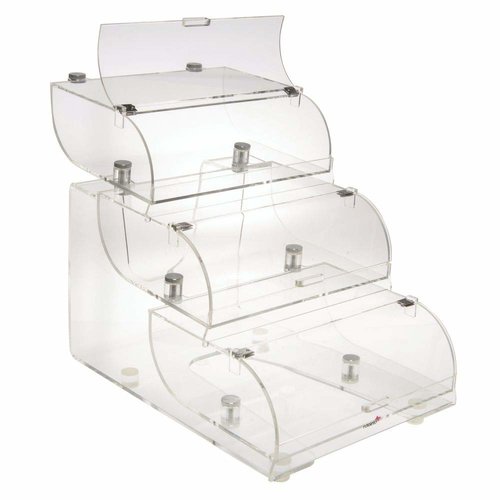 Rosseto Rosseto Drielaags Buffet- of Bakkerijdisplay Transparant Plexiglas - 48 x 56 cm - Hoogte 38 cm - Model BAK1210