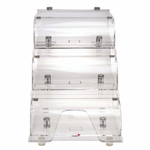 Rosseto Rosseto Drielaags Buffet or Bakery Display Transparent Plexiglass - 48 x 56 cm - Height 38 cm - Model Bak1210