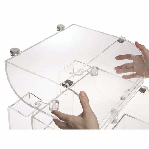 Rosseto Rosseto Drielaags Buffet oder Bäckerei -Anzeige transparenter Plexiglas - 48 x 56 cm - Höhe 38 cm - Modell BAK1210