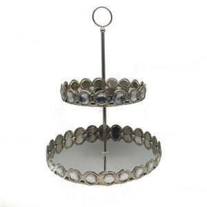 Etagere with mirror 27 x 39.5 cm - Silver