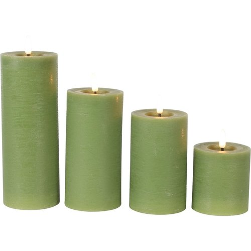 Countryfield Countryfield LED Stub candle Rustic 8 cm - Light green