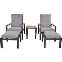 Lounge Garden chairs Duoset Coda Anthracite 2 pers