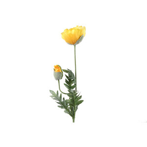 Countryfield Decorative branch Papaver Jodie Geel - 76 cm