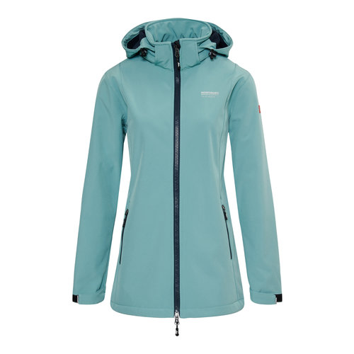 Nordberg Nordberg Iris - Softshell Outdoor Zomerjas Dames - Mineral Blue - Maat L