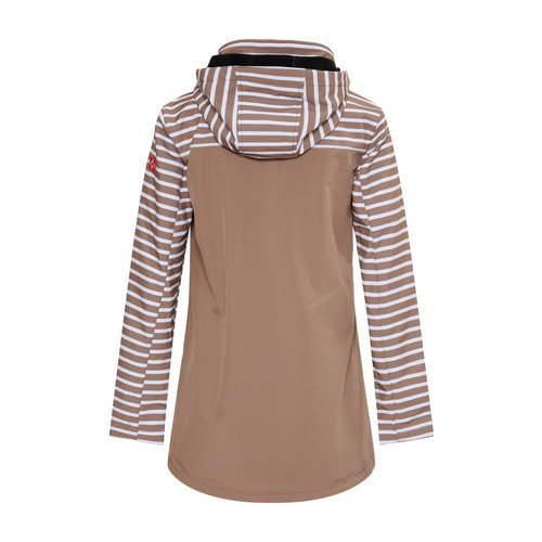 Nordberg Nordberg Maddy - Softshell Outdoor Zomerjas Dames - Taupe Stripe - Maat S