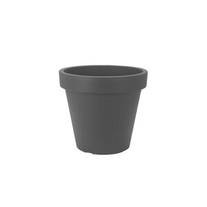Vaso da fiori in plastica antracite Ø58 cm - Doppia parete - Altezza 52 cm