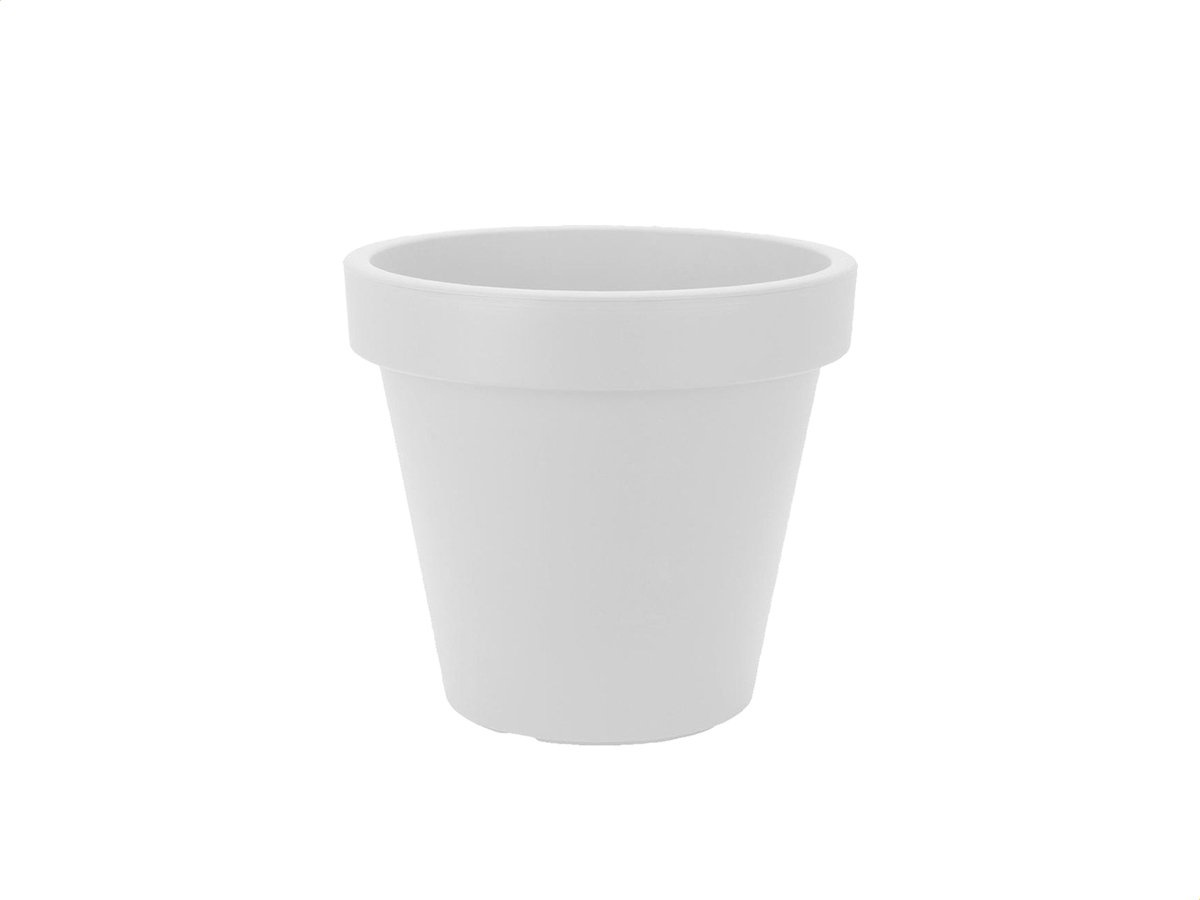 Plastic flowerpot white Ø58 cm double walled height 52 cm Garden