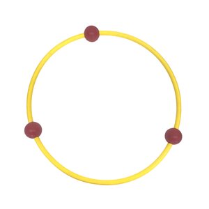 Training hoop/walking hoop Plastic yellow with 3 balls 60 cm