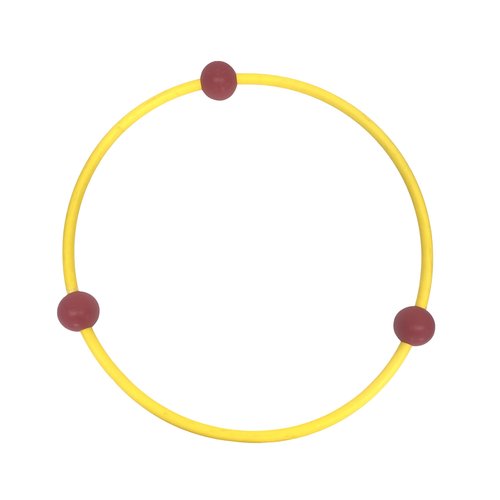Training hoop/walking hoop Plastic yellow with 3 balls 60 cm