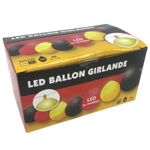 Guirlande Ballon met LED EK/WK Voetbal Duitsland - 4 meter