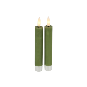 Vela rústica para cena con LED verde 15 cm - 2 piezas Vela rústica para cena con LED verde 15 cm - 2 piezas