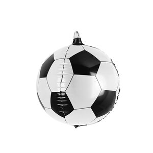 Palloncino in foil Campionato Europeo/Coppa del Mondo di Calcio Nero/Bianco - 60 cm