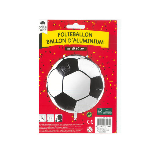 Foil balloon European Championship/World Cup Black/White - 60 cm