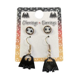 Earrings of the European Championship/World Cup football Germany Football - Black/White