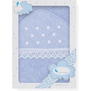 Interbaby Capa de baño Interbaby Dots Junior 100 cm Algodón Azul