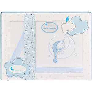 Interbaby Interbaby Bedding Wieg Beertje Fleece White/Blue 3-piece