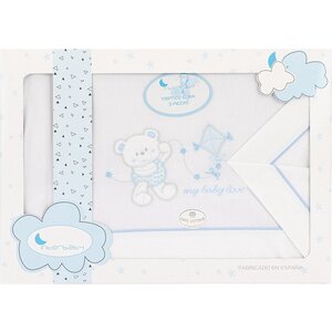 Interbaby Interbaby Bedding My Baby Love 106 x 82 cm Blue 3-piece