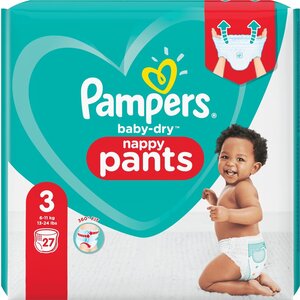 Pampers Pampers Baby-Dry Pants - Maat 3 (6 tot 11 kg) - Pak met 27 Luierbroekjes