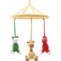 NatureZOO Mobiel Ezel/giraffe/nijlpaard Gehaakt Junior 24 cm