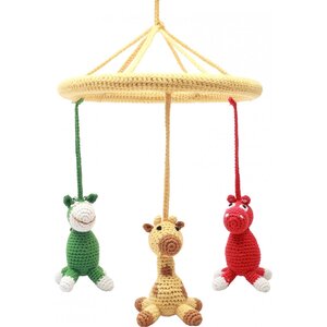 NatureZOO NatureZOO Mobiel Ezel/giraffe/nijlpaard Gehaakt Junior 24 cm